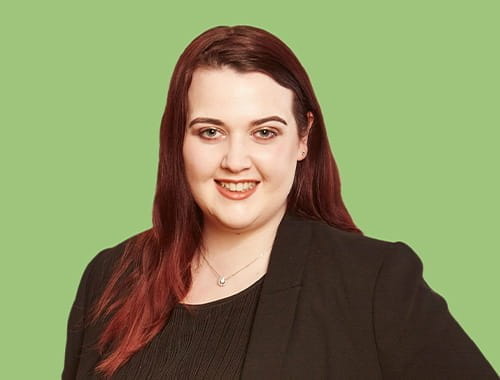 Sarah Reay Climate Change Manager ICAEW young woman green background