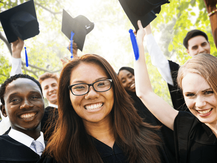 Graduating students celebrating
