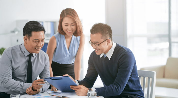Group of smiling colleagues